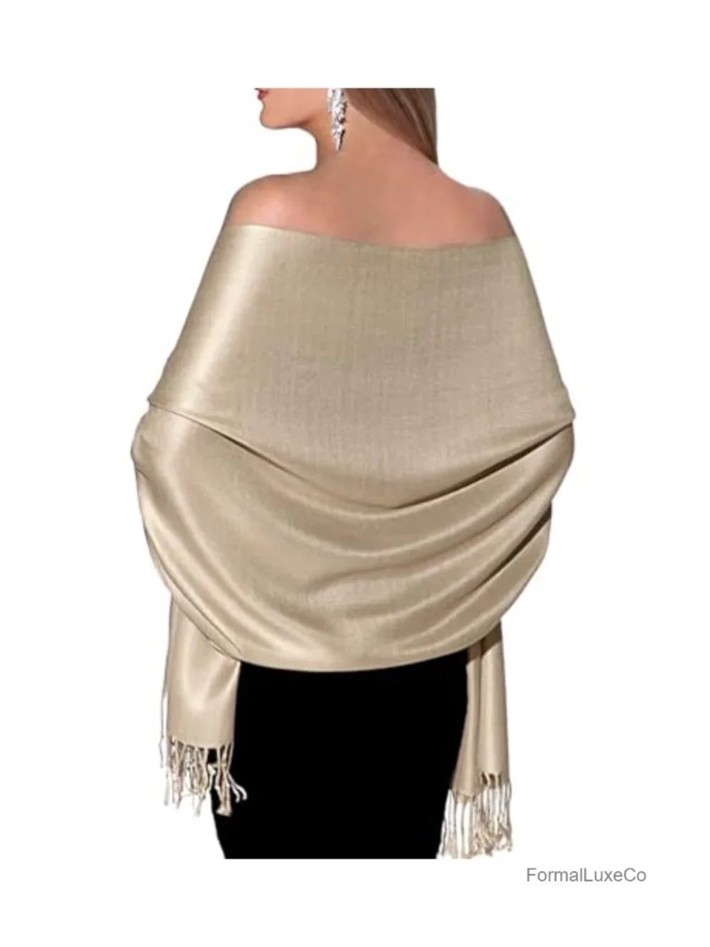 Large Soft Pashmina Shawl Wrap for Evening Dresses, Wedding Bridal Party, Winter